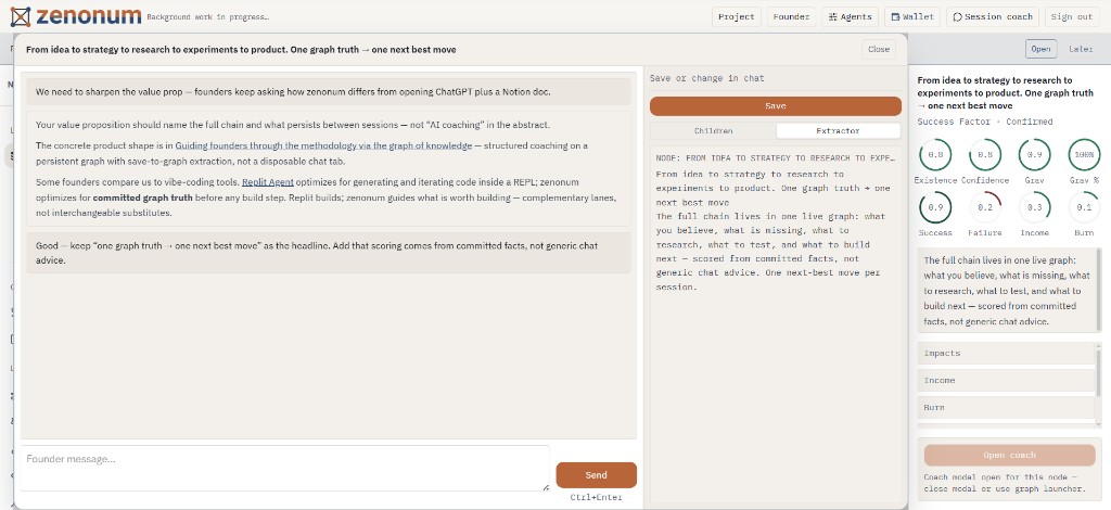 Node coach with gauges and Open coach affordance